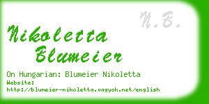 nikoletta blumeier business card